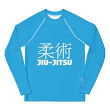 Boys Long Sleeve Rash Guard – Classic Youth Jiu-Jitsu Style – Cyan