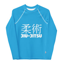 Boys Long Sleeve Rash Guard – Classic Youth Jiu-Jitsu Style – Cyan
