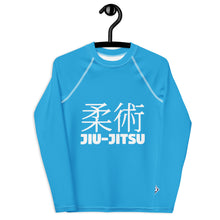 Boys Long Sleeve Rash Guard – Classic Youth Jiu-Jitsu Style – Cyan