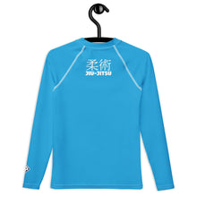 Boys Long Sleeve Rash Guard – Classic Youth Jiu-Jitsu Style – Cyan