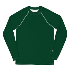 Boys Long Sleeve Rash Guard – Youth Athletic Shirt in Solid Colors – Sherwood Forest