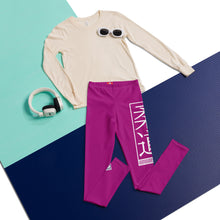 Boys Martial Arts Leggings – Youth Solid Color Judo Performance Tights - Vivid Purple Boys Exclusive Judo Leggings Youth
