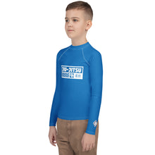 Boys No-Gi Jiu-Jitsu Rash Guard – Long Sleeve Athletic Performance Top - Azul Boys Exclusive Jiu-Jitsu Long Sleeve Rash Guard Youth