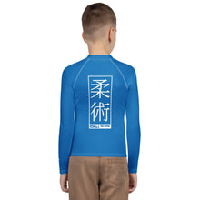 Boys No-Gi Jiu-Jitsu Rash Guard – Long Sleeve Athletic Performance Top - Azul Boys Exclusive Jiu-Jitsu Long Sleeve Rash Guard Youth