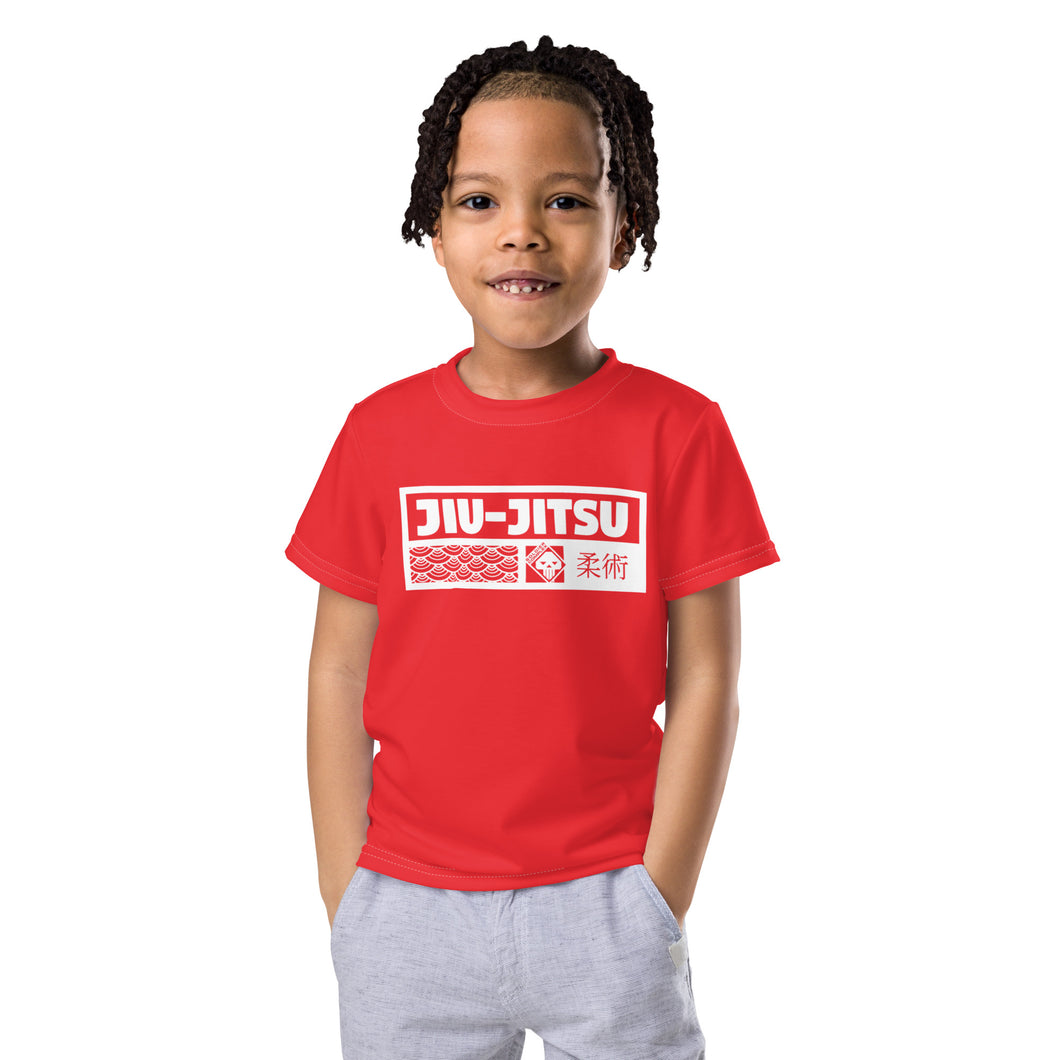 Boy's Short Sleeve Jiu-Jitsu Rash Guard: Active Wear Essential - Scarlet Boys Exclusive Jiu-Jitsu Kids Rash Guard Short Sleeve