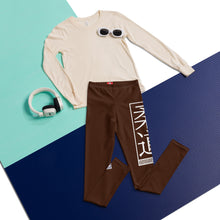 Boys Solid Color Judo Leggings – Youth Martial Arts Performance Wear - Chocolate