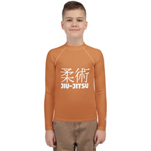Boys Youth BJJ Rash Guard – Long Sleeve Traditional Jiu-Jitsu Fit – Raw Sienna