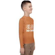 Boys Youth BJJ Rash Guard – Long Sleeve Traditional Jiu-Jitsu Fit – Raw Sienna