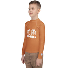 Boys Youth BJJ Rash Guard – Long Sleeve Traditional Jiu-Jitsu Fit – Raw Sienna