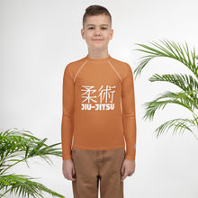 Boys Youth BJJ Rash Guard – Long Sleeve Traditional Jiu-Jitsu Fit – Raw Sienna
