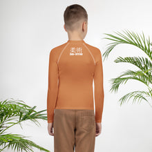 Boys Youth BJJ Rash Guard – Long Sleeve Traditional Jiu-Jitsu Fit – Raw Sienna