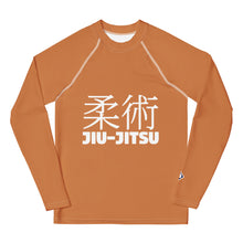 Boys Youth BJJ Rash Guard – Long Sleeve Traditional Jiu-Jitsu Fit – Raw Sienna