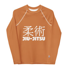 Boys Youth BJJ Rash Guard – Long Sleeve Traditional Jiu-Jitsu Fit – Raw Sienna