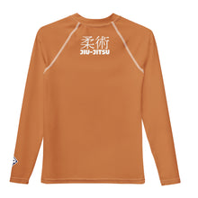 Boys Youth BJJ Rash Guard – Long Sleeve Traditional Jiu-Jitsu Fit – Raw Sienna