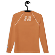 Boys Youth BJJ Rash Guard – Long Sleeve Traditional Jiu-Jitsu Fit – Raw Sienna