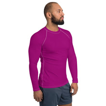 Casual Chic: Men's Solid Color Long Sleeve Rash Guard - Vivid Purple Exclusive Long Sleeve Mens Rash Guard Solid Color Swimwear