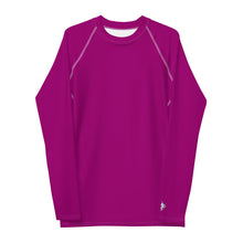 Casual Chic: Men's Solid Color Long Sleeve Rash Guard - Vivid Purple Exclusive Long Sleeve Mens Rash Guard Solid Color Swimwear