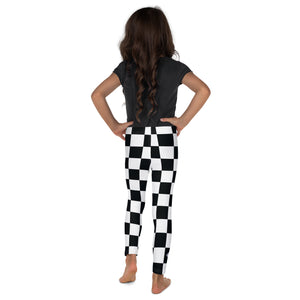 Checkered Charm: Girls' Yoga Pants Workout Leggings Checkered Exclusive Girls Kids Leggings
