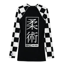 Checkered Charm: Men's Long Sleeve BJJ Rash Guard for Style and Safety - Noir Jiu-Jitsu Checkered Exclusive Jiu-Jitsu Long Sleeve Mens Rash Guard