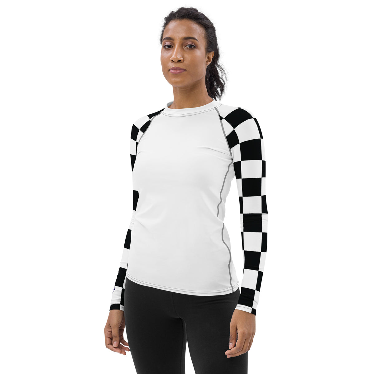 Chic Combat Gear: Women's Checkered BJJ Rash Guard - Blanc – Soldier ...