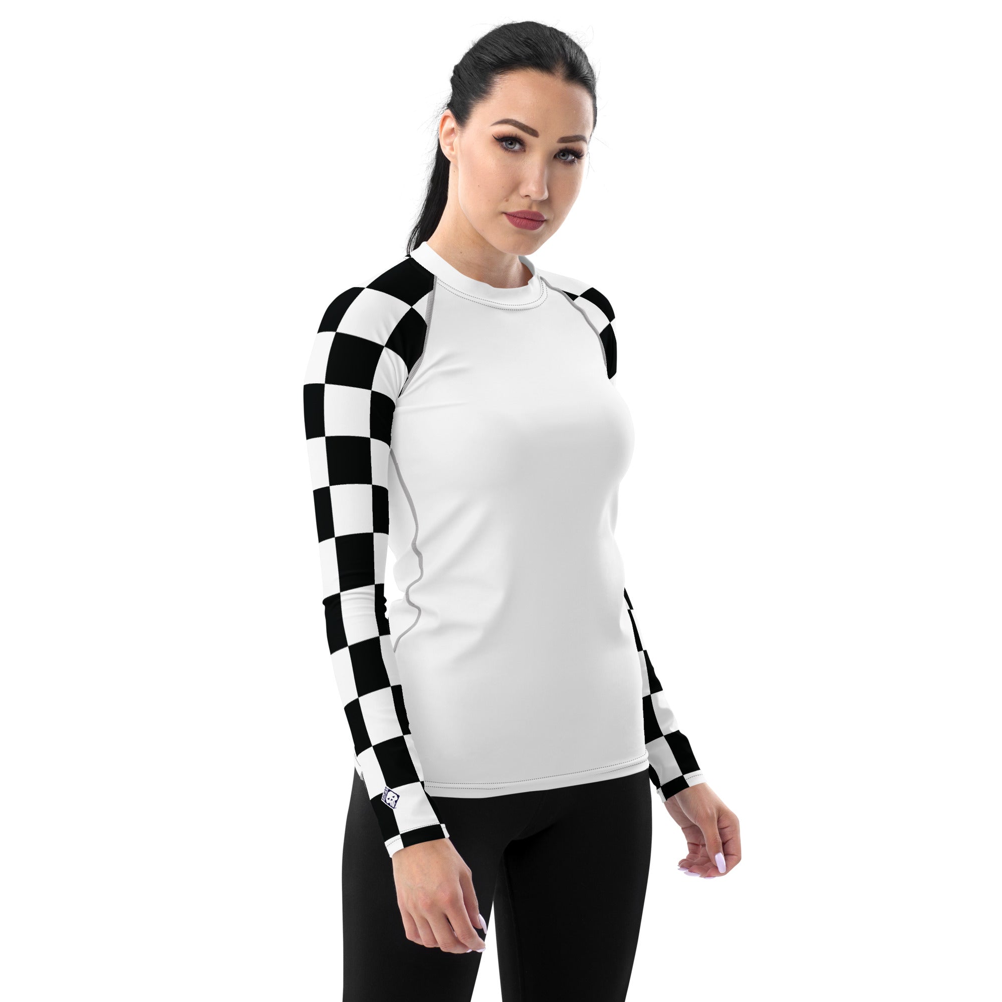 Exclusive Rash Guard Chic Combat Gear: Women's Checkered BJJ Rash Guard - Blanc – Soldier ...
