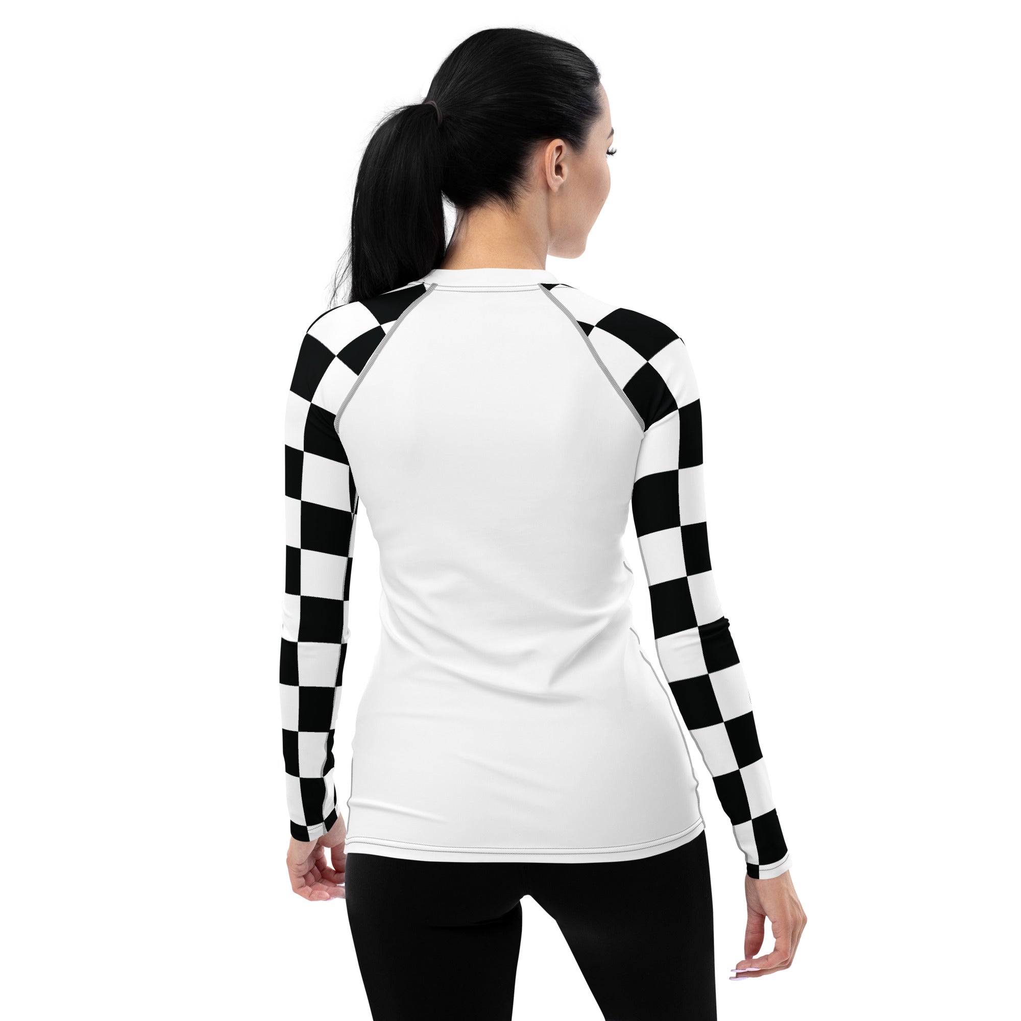 Exclusive Rash Guard Chic Combat Gear: Women's Checkered BJJ Rash Guard - Blanc – Soldier ...
