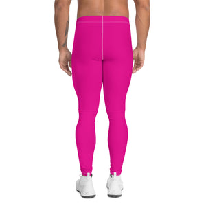 Chic Comfort: Men's Solid Color Workout Yoga Pants - Hollywood Cerise