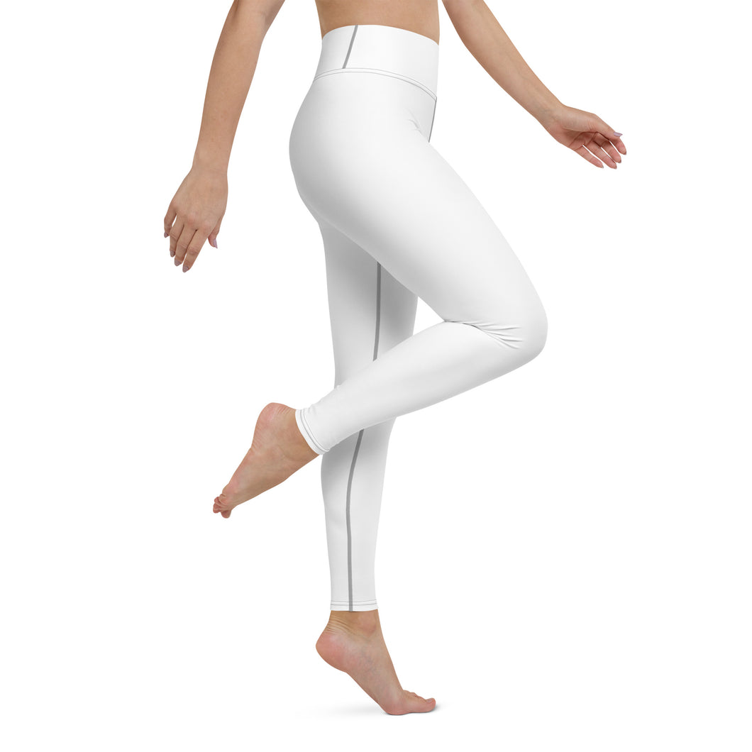 Chic Comfort: Women's Solid Color Workout Yoga Pants - Snow