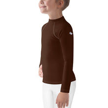 Chic Coverage: Solid Color Rash Guards for Girls - Chocolate Exclusive Girls Kids Long Sleeve Solid Color Swimwear