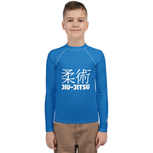 Classic Boys BJJ Rash Guard – Youth Long Sleeve Grappling Shirt – Azul