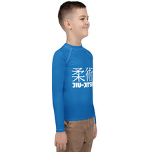 Classic Boys BJJ Rash Guard – Youth Long Sleeve Grappling Shirt – Azul