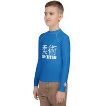 Classic Boys BJJ Rash Guard – Youth Long Sleeve Grappling Shirt – Azul