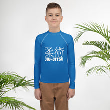 Classic Boys BJJ Rash Guard – Youth Long Sleeve Grappling Shirt – Azul