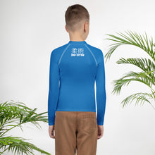 Classic Boys BJJ Rash Guard – Youth Long Sleeve Grappling Shirt – Azul