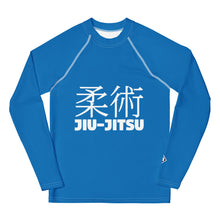 Classic Boys BJJ Rash Guard – Youth Long Sleeve Grappling Shirt – Azul