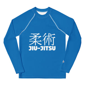 Classic Boys BJJ Rash Guard – Youth Long Sleeve Grappling Shirt – Azul