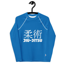 Classic Boys BJJ Rash Guard – Youth Long Sleeve Grappling Shirt – Azul
