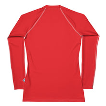 Classic Comfort: Women's Solid Color Long Sleeve Rash Guard - Scarlet