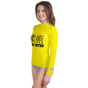 Classic Fit Girls Rash Guard – Youth Long Sleeve BJJ Top – Golden Sun