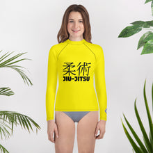 Classic Fit Girls Rash Guard – Youth Long Sleeve BJJ Top – Golden Sun