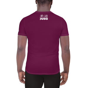 Classic Fit Men's Short Sleeve Judo Rash Guard - Versatile Training Wear - Tyrian Purple