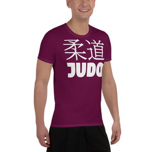 Classic Fit Men's Short Sleeve Judo Rash Guard - Versatile Training Wear - Tyrian Purple