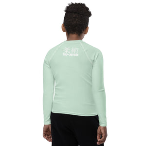 Classic Fit Youth BJJ Rash Guard – Boys Long Sleeve Performance Top – Surf Crest