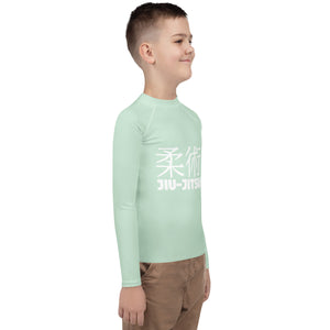 Classic Fit Youth BJJ Rash Guard – Boys Long Sleeve Performance Top – Surf Crest
