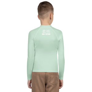 Classic Fit Youth BJJ Rash Guard – Boys Long Sleeve Performance Top – Surf Crest