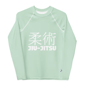 Classic Fit Youth BJJ Rash Guard – Boys Long Sleeve Performance Top – Surf Crest