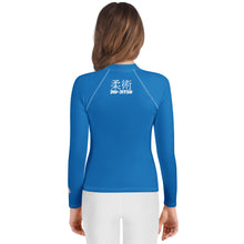 Classic Girls BJJ Rash Guard – Youth Long Sleeve Training Shirt – Azul