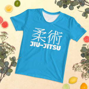 Classic Jiu-Jitsu BJJ Rash Guard for Women - Short Sleeve Edition - Cyan