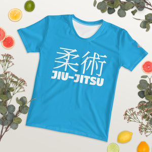 Classic Jiu-Jitsu BJJ Rash Guard for Women - Short Sleeve Edition - Cyan