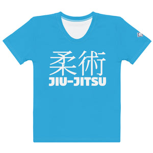 Classic Jiu-Jitsu BJJ Rash Guard for Women - Short Sleeve Edition - Cyan